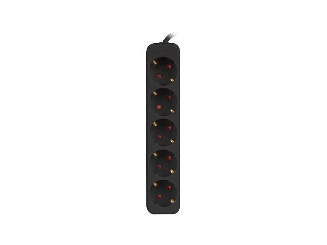 Разклонител Lanberg power strip 3m, 5 sockets, french quality-grade copper cable, black
