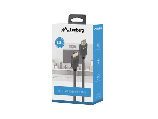 Кабел Lanberg HDMI M/M V2.0 cable 1.8m CCS box, black