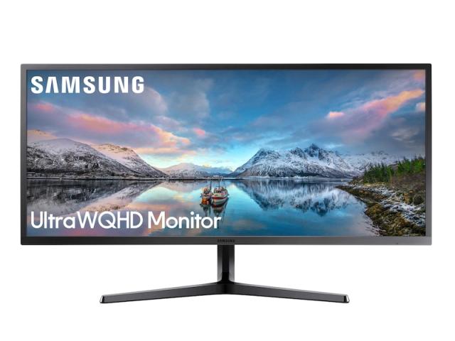 Монитор Samsung S34J550, 34.1" VA LED, 60Hz, 4 ms GTG, 3440 x 1440, 300 cd/m2, 3000:1 Contrast, Mega DCR, FreeSync, Eco Saving Plus, Eye Saver Mode, Low Input Lag Mode, Flicker Free, Game Mode, 2xHDMI, Display Port 1.2, Headphone, 178°/178°, Dark Blu