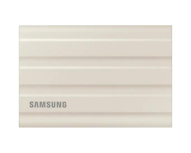 Външен диск Samsung Portable  SSD M.2 (NVMe)  T7 Shield 1TB , USB 3.2 Gen2, Rugged, IP65, Read 1050 MB/s Write 1000 MB/s, Beige, MU-PE1T0K/EU