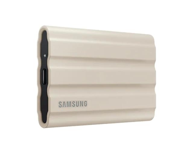 Външен диск Samsung Portable  SSD M.2 (NVMe)  T7 Shield 1TB , USB 3.2 Gen2, Rugged, IP65, Read 1050 MB/s Write 1000 MB/s, Beige, MU-PE1T0K/EU