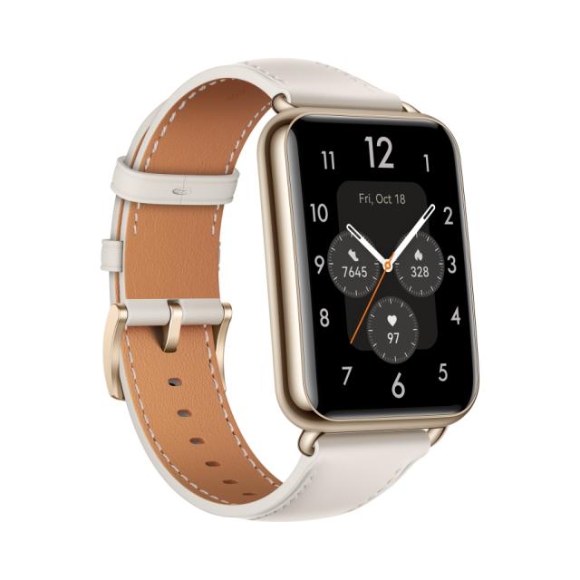 Часовник Huawei Watch Fit 2, Moon White, Yoda-B19V, 1.74" AMOLED 336x480. BT 5.2, Leather Strap