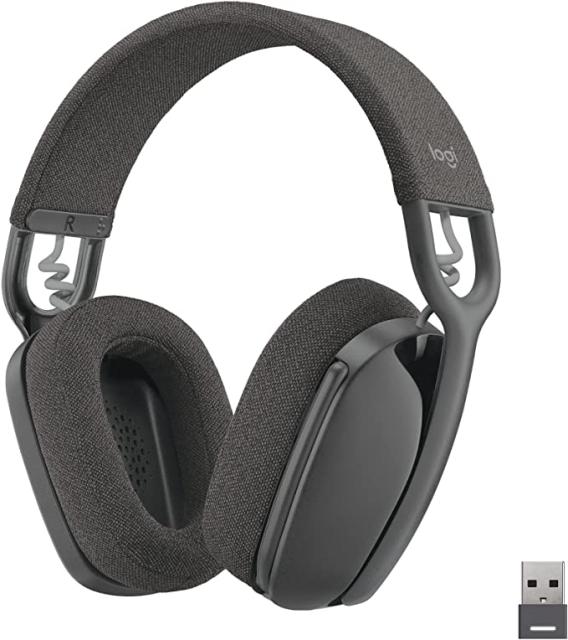 Слушалки Logitech Zone Vibe 125, безжични, Wireless, микрофон, USB, Сиви