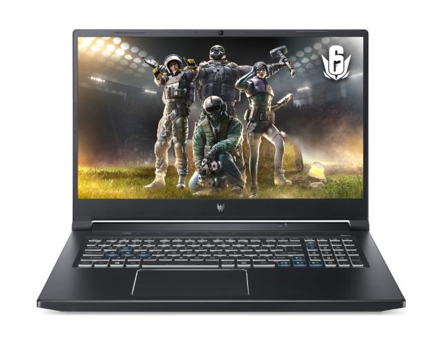 Лаптоп Acer Predator Helios 300, PH317-55-77CR, Core i7 11800H (up to 4.60 GHz, 24MB), 17.3" FHD IPS 144Hz, 16GB DDR4 3200MHz (1 slot free), 512GB NVMe+1TB HDD, GeForce RTX 3070 8GB GDDR6, Wi-Fi 6ax, BT 5.1, Backlit kbd, Win 11 Home, Black