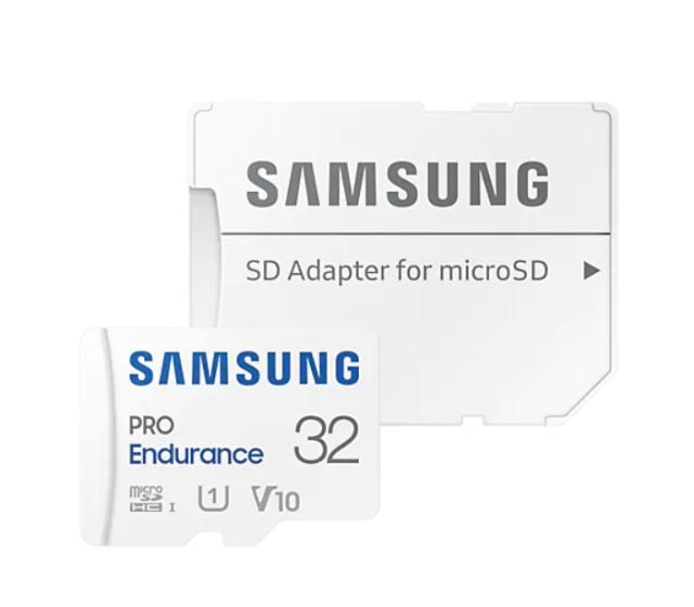 Карта памет Samsung 32 GB micro SD PRO Endurance, Adapter, Class10, Waterproof, Read 100 MB/s - Write 30 MB/s