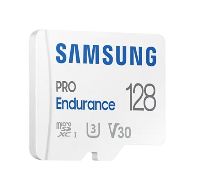 Карта памет Памет Samsung 128 GB micro SD PRO Endurance, Adapter, Class10, Waterproof, Magnet-proof, Read 100 MB/s - Write 40 MB/s