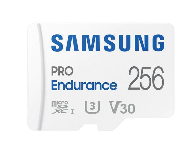 Карта памет Samsung 256 GB micro SD PRO Endurance, Adapter, Class10, Waterproof, Read 100 MB/s - Write 40 MB/s