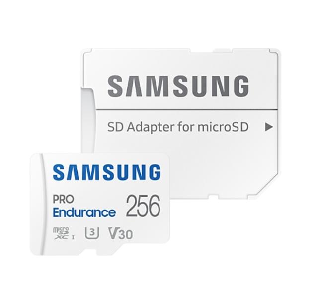 Карта памет Samsung 256 GB micro SD PRO Endurance, Adapter, Class10, Waterproof, Read 100 MB/s - Write 40 MB/s