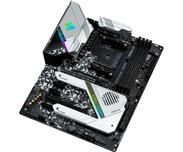 Дънна платка ASRock X570 Steel Legend, X570, AM4, 4xDDR4, (HDMI&DP)(CFX), PCI-Е 4.0, 8x SATA 6Gb/s, 1x Hyper M.2, 1x USB 3.2 (Gen2, Type-C), ATX