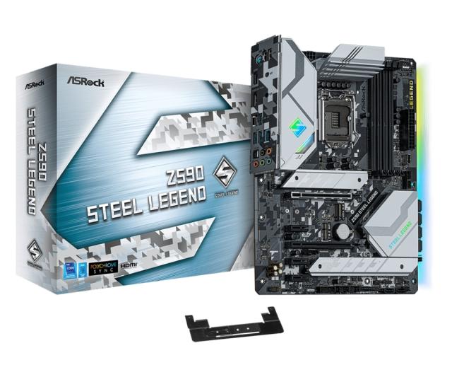 Дънна платка ASRock Z590 Steel Legend, Z590, LGA1200, 4xDDR4, (HDMI&DP)(CFX), PCI-E 4.0, 6x SATA 6Gb/s, 3x M.2, 1x USB 3.2 Gen 2 Type-C, ATX