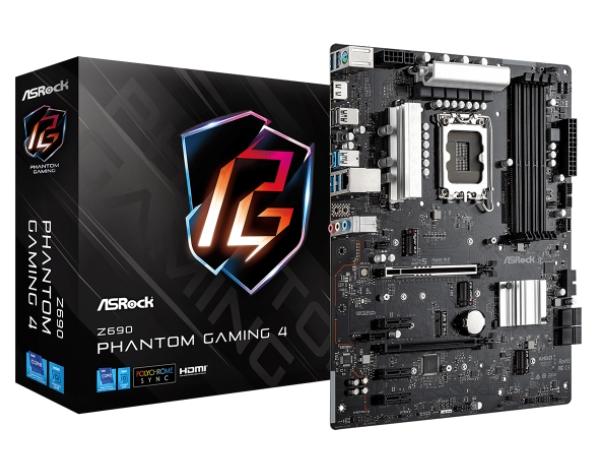 Дъна платка ASRock Z690 Phantom Gaming 4, DDR4, PCI-E 5.0 (HDMI)(CF), PCI-E 5.0, 4x SATA 6Gb/s, 3x M.2, 1x USB 3.2 Gen2, ATX