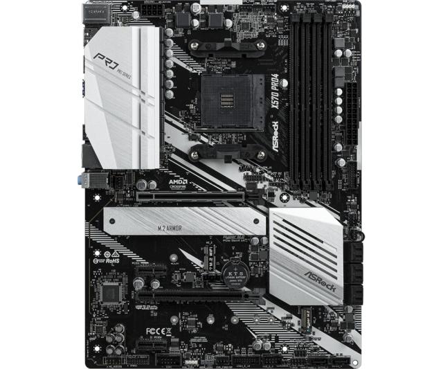 Дънна платка ASRock X570 Pro4, X570, AM4, (DisplayPort&HDMI)(CFX), PCIe 4.0, 4 x DDR4, 8x SATA3 6.0 Gb/s, 1x Hyper M.2 Socket, 6x USB 3.2 Gen1, ATX