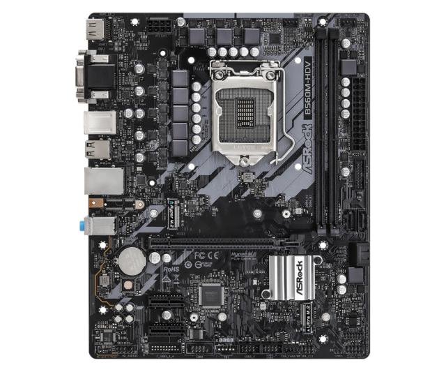 Дънна платка ASRock B560M-HDV/M.2, LGA1200, DDR4, (HDMI/DVI/VGA), PCI-E 4.0 , 4x SATA 6Gb/s, 2x M.2, 4x USB 3.2 Gen 1, Micro ATX