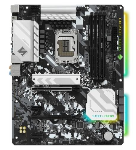 Дънна платка ASRock B660 Steel Legend, B660, LGA 1700, 4 x DDR4, (DP&HDMI), PCI-E 5.0, 6x SATA 6Gb/s, 2x M.2, 1x USB 3.2 Gen2 Type-C, ATX