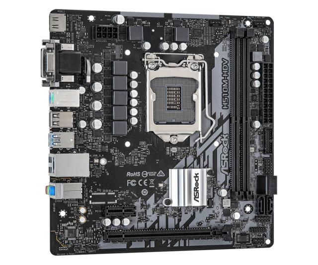 Дънна платка ASRock B560M-HDV R2.0, B560, LGA1200, 2 x DDR4, (DP&HDMI&VGA), PCI-E 4.0, 4x SATA 6Gb/s, 1x M.2, 1 x USB 3.2 Gen1, Micro ATX