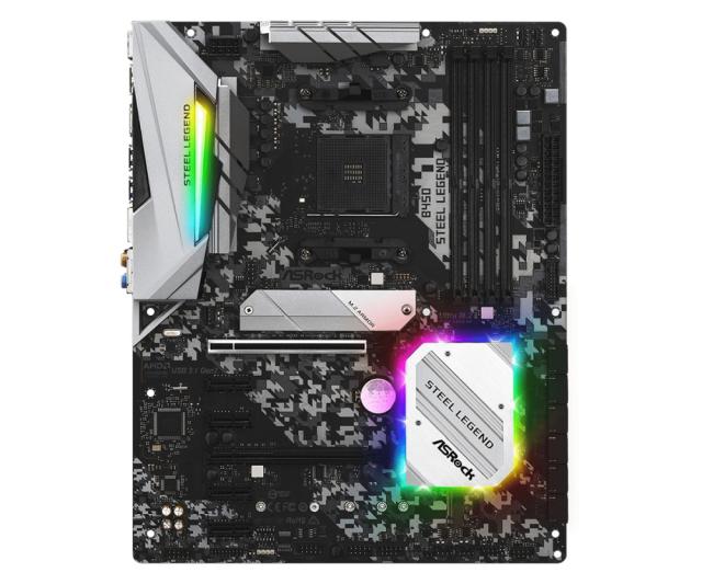 Дънна платка ASRock B450 Steel Legend, B450, AM4, DDR4, PCIe 3.0 (HDMI, DP), 4x SATA3 6.0 Gb/s, 1x Ultra M.2, 1x M.2, 6x USB 3.1 Gen1, 2 x USB 3.1 Gen2, ATX