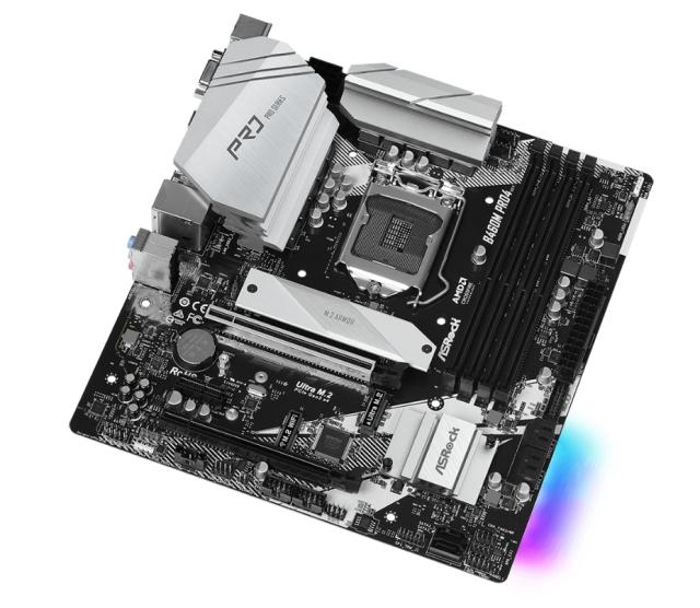 Дънна платка Asrock B460M PRO4, B460, LGA1200, DDR4, PCI-E 3.0, (HDMI&D-Sub&DP), CFX, 6x SATA 6Gb/s, 2x M.2 Socket, 1x USB 3.2 Gen1 Type-C, Micro ATX