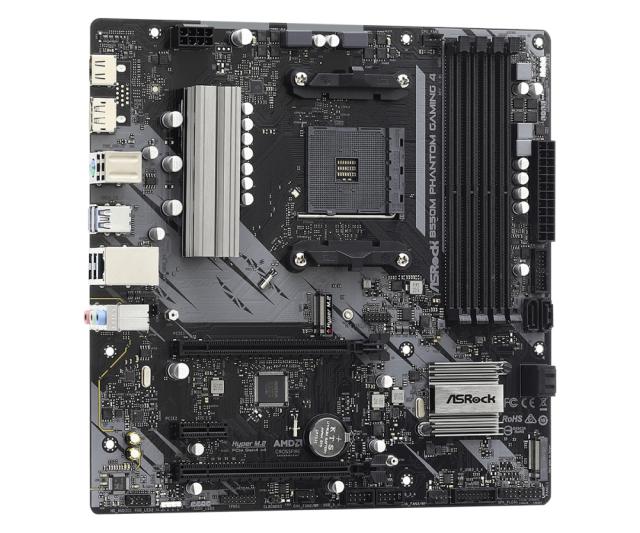 Дънна платка ASRock B550M Phantom Gaming 4, AM4, B550, 4 x DDR4, (DP&HDMI), (CFX), PCI-E 4.0, 4x SATA 6Gb/s, 2x M.2, 4x USB 3.2 Gen1, mATX