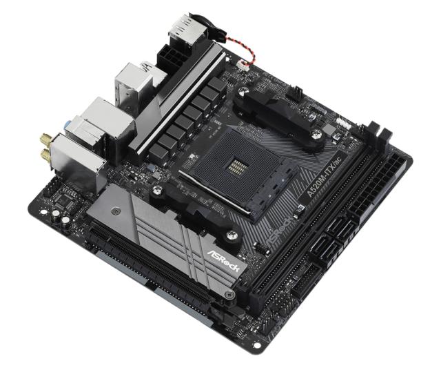 Дънна платка ASRock A520M-ITX/ac, A520, AM4, DDR4, PCI-E 3.0 (DP/HDMI), 4x SATA 6Gb/s, 1x M.2, 1x USB 3.2 Gen 1 Type-C, Bluetooth, Wi-Fi, Mini-ITX