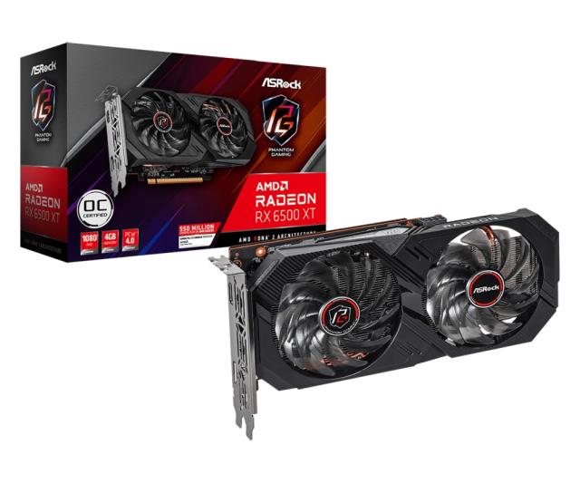 Видео карта Asrock RX6500XT PGD 4GO + Fury Gaming Combo Set 4in1 Thunderstreak 3.0 Keyboard + Mouse + Headphones + Mousepad, US Layout