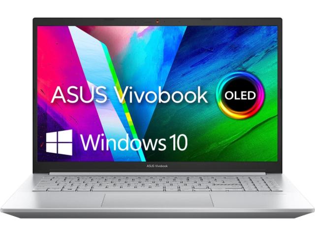 Лаптоп Asus Vivobook Pro OLED KM3500QA-OLED-L521W, AMD Ryzen 5 5600H 3.3 GHz(16M Cache, up to 4.2GHz)15.6" FHD, Glare(1920x1080), 400nits ,HDR,16GB DDR4 (ON BD.),512G PCIEG3 SSD,AMD Radeon GraphicSWindows 11,Illum. Kbd., Silver