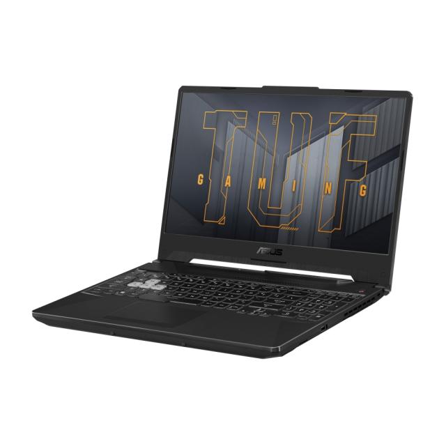 Лаптоп Asus TUF FX506HE-HN004T, Intel i7-11800H 2.3GHz (16M Cache, up to 4.6GHz 8 cores),15.6" FHD IPS AG (1920x1080)144 Hz,16GB DDR4 3200(2*8),PCIE NVME 512G SSD(1 slot free), NVIDIA GeForce RTX 3050Ti 4GB GDDR6,Wi-Fi 6,RGB Kbd,Num Pad, Win 10 64Bit