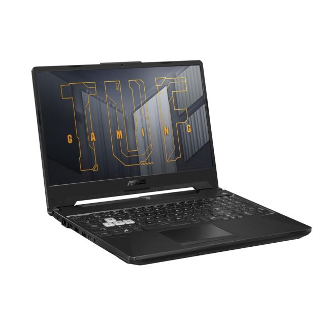Лаптоп Asus TUF FX506HE-HN004T, Intel i7-11800H 2.3GHz (16M Cache, up to 4.6GHz 8 cores),15.6" FHD IPS AG (1920x1080)144 Hz,16GB DDR4 3200(2*8),PCIE NVME 512G SSD(1 slot free), NVIDIA GeForce RTX 3050Ti 4GB GDDR6,Wi-Fi 6,RGB Kbd,Num Pad, Win 10 64Bit