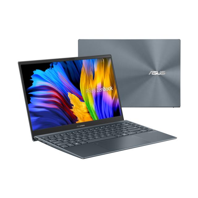 Лаптоп Asus Zenbook UX325EA-OLED-WB503T, Numpad, Intel Core i5-1135G7 (8M Cache, up to 4.2 GHz), OLED 13.3" FHD IPS (1920x1080)400Nits Glare, 8GB LPDDR4(ON BD), Intel Iris Xe, PCIEG3x2 512G SSD,Thunderbolt,TPM,Win 10 64 bit, Bag, Illum. Key,Grey