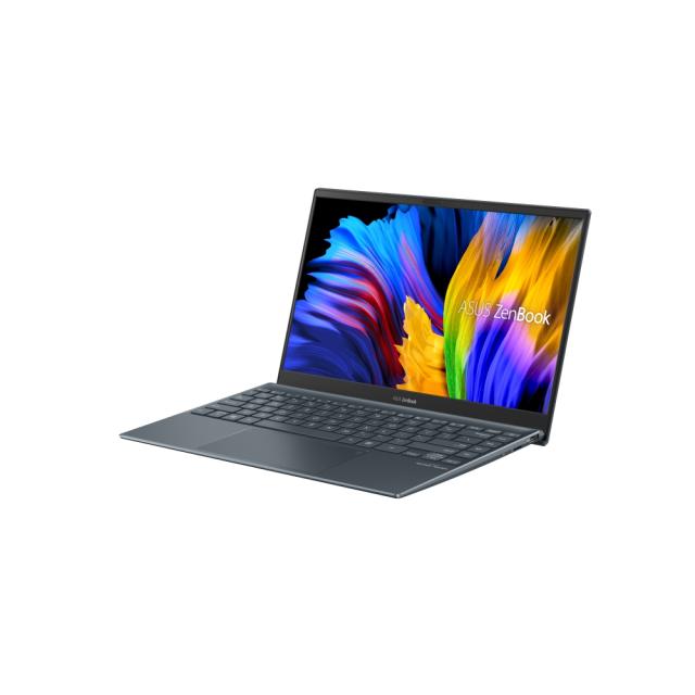 Лаптоп Asus Zenbook UX325EA-OLED-WB503T, Numpad, Intel Core i5-1135G7 (8M Cache, up to 4.2 GHz), OLED 13.3" FHD IPS (1920x1080)400Nits Glare, 8GB LPDDR4(ON BD), Intel Iris Xe, PCIEG3x2 512G SSD,Thunderbolt,TPM,Win 10 64 bit, Bag, Illum. Key,Grey