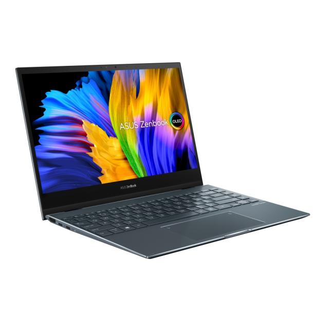Лаптоп Asus Zenbook Flip OLED UX363EA-OLED-HP721X, Numpad,Intel Core i7-1165G7 2.8 GHz (12M Cache, up to 4.7 GHz),13.3" FHD OLED(1920x1080)Touch Glare,16GB DDR4 on board,512GB PCIE G3X2 SSD, 2x,Illum Thunderbolt 4, Illum. Kbd, Win 11 Pro, Sleeve, Gre
