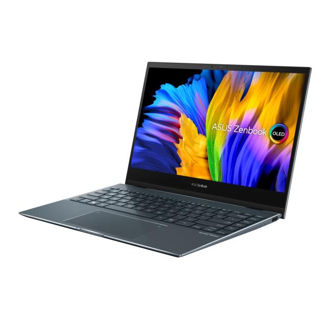 Лаптоп Asus Zenbook Flip OLED UX363EA-OLED-HP721X, Numpad,Intel Core i7-1165G7 2.8 GHz (12M Cache, up to 4.7 GHz),13.3" FHD OLED(1920x1080)Touch Glare,16GB DDR4 on board,512GB PCIE G3X2 SSD, 2x,Illum Thunderbolt 4, Illum. Kbd, Win 11 Pro, Sleeve, Gre