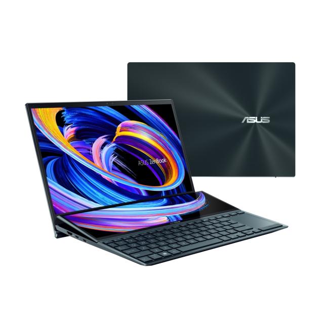 Лаптоп Asus ZenBook Duo 14 UX482EA-EVO-WB713R ,Screen Pad Plus, Intel Core i7-1165G7 2.8 GHz (12M Cache, up to 4.7 GHz), 400 nits, 1W,14" IPS FHD (1920x1080) Touch AG, 16GB LPDDR4X on board, PCIEG3x2 1TB SSD,Wi-Fi 6 TPM, Win 10 Pro 64 bit, Sleeve, St