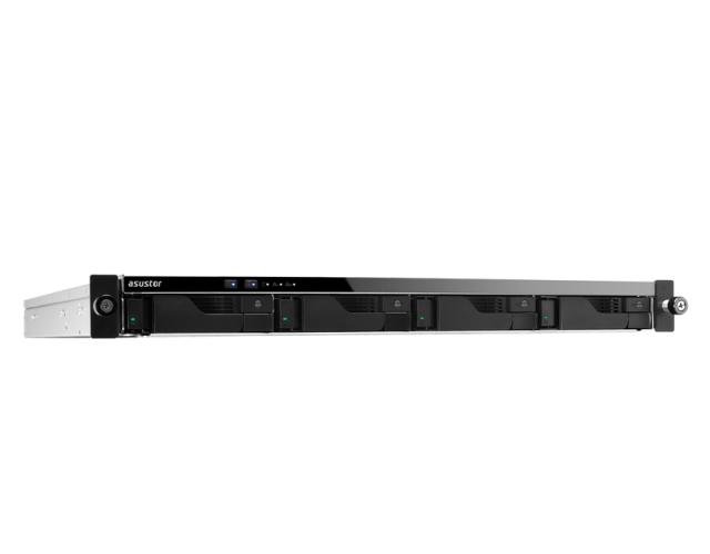 Мрежов сторидж Asustor AS6204RS, 4-bay NAS, Intel Celeron Quad-Core N3160 (up to 2.24 GHz, 2MB), 4 GB DDR3L SO-DIMM (max 8GB), 4 x 3.5" or SSD, GbE x 4, 4*USB 3.0, HDMI, lock tray, 1U Rack, Single Power & Rail Kit