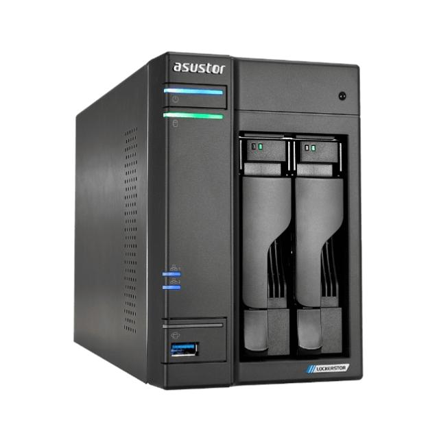 Мрежов сторидж Asustor Lockerstore 2 AS6602T, 2-Bay NAS, Intel Apollo Lake Quad-Core J4125 up to 2.7GHz, 4 GB SO-DIMM DDR4, M.2 Slots (2280 NVMe SSD) x2, GbE x 2, USB 3.2 x 3, HDMI 2.0, WOW (Wake on WAN), WOL, System Sleep Mode, AES-NI hardware encry