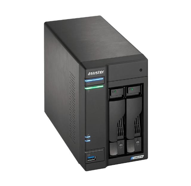 Мрежов сторидж Asustor Lockerstore 2 AS6602T, 2-Bay NAS, Intel Apollo Lake Quad-Core J4125 up to 2.7GHz, 4 GB SO-DIMM DDR4, M.2 Slots (2280 NVMe SSD) x2, GbE x 2, USB 3.2 x 3, HDMI 2.0, WOW (Wake on WAN), WOL, System Sleep Mode, AES-NI hardware encry