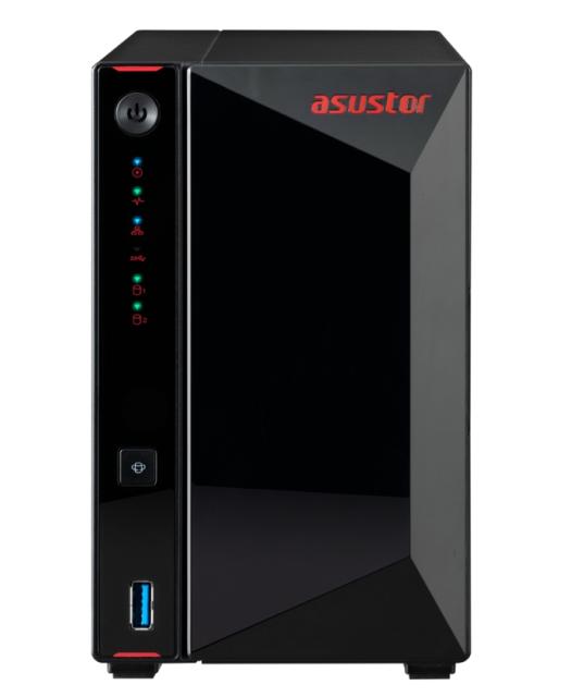 Мрежов сторидж Asustor AS5202T, 2-Bay NAS, Intel Celeron J4005 Dual-Core 2.0 GHz (burst up 2.7 GHz), 2GB SO-DIMM DDR4 (Max. 8GB), 2x 2.5 GbE, 2x 2.5"/3.5" SATA3 HDD or SSD, 3x USB 3.2 Gen 1 Type A, WOW (Wake on WAN), WOL, System Sleep Mode, AES-NI ha