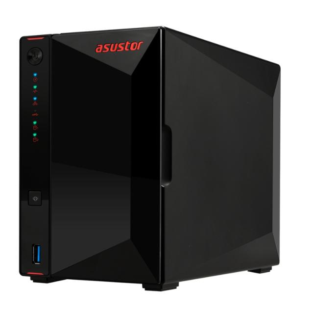 Мрежов сторидж Asustor AS5202T, 2-Bay NAS, Intel Celeron J4005 Dual-Core 2.0 GHz (burst up 2.7 GHz), 2GB SO-DIMM DDR4 (Max. 8GB), 2x 2.5 GbE, 2x 2.5"/3.5" SATA3 HDD or SSD, 3x USB 3.2 Gen 1 Type A, WOW (Wake on WAN), WOL, System Sleep Mode, AES-NI ha