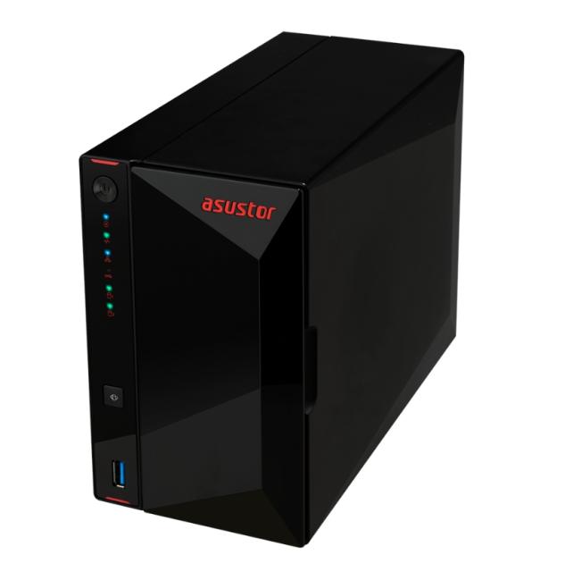 Мрежов сторидж Asustor AS5202T, 2-Bay NAS, Intel Celeron J4005 Dual-Core 2.0 GHz (burst up 2.7 GHz), 2GB SO-DIMM DDR4 (Max. 8GB), 2x 2.5 GbE, 2x 2.5"/3.5" SATA3 HDD or SSD, 3x USB 3.2 Gen 1 Type A, WOW (Wake on WAN), WOL, System Sleep Mode, AES-NI ha