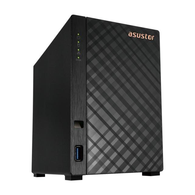 Мрежов сторидж Asustor AS1102T 2 bay NAS, Realtek RTD1296, Quad-Core, 1.4GHz, 1GB DDR4 (not expandable), 2.5GbE x1, USB3.2 Gen1 x2, WOW (Wake on WAN), System Sleep Mode