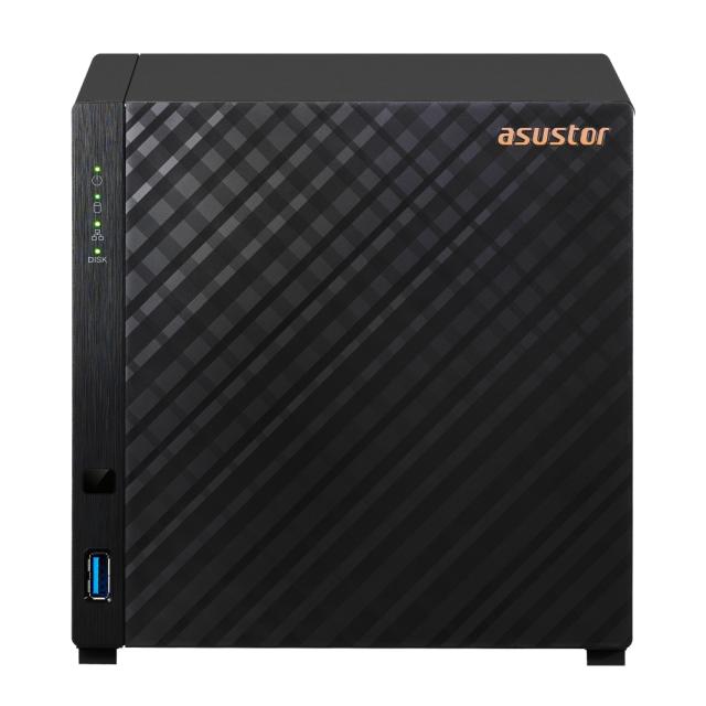 Мрежов сторидж Asustor AS1104T 4 bay NAS, Realtek RTD1296, Quad-Core, 1.4GHz, 1GB DDR4 (not expandable), 2.5GbE x1, USB3.2 Gen1 x2, WOW (Wake on WAN), System Sleep Mode, hardware encryption, EZ connect, EZ Sync