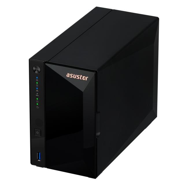 Мрежов сторидж Asustor AS3302T, 2 bay NAS, Realtek RTD1296, Quad-Core, 1.4GHz, 2GB DDR4(not ex.), 2.5GbE x1, USB3.2 Gen1 x3, WOW (Wake on WAN), Ttoolless installation, with hot-swappable tray, hardware encryption, MyArchive, EZ connect, EZ Sync, WoL,