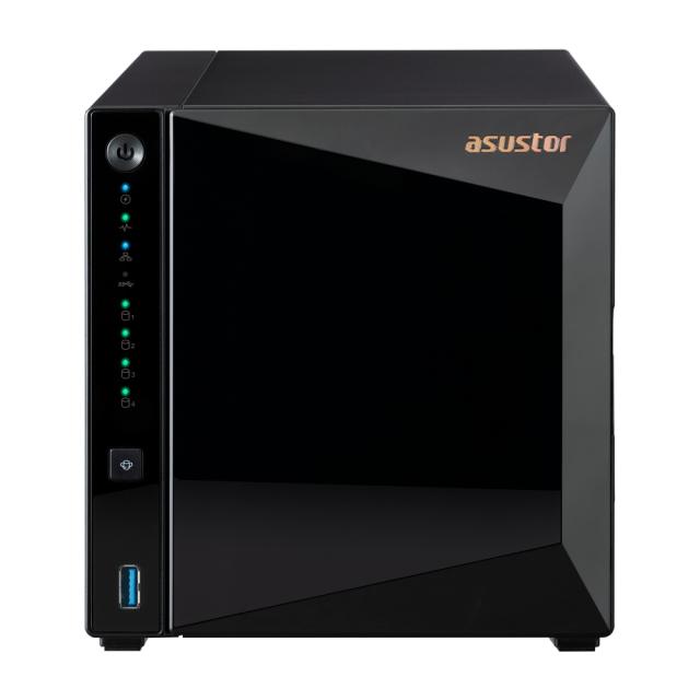Мрежов сторидж Asustor AS3304T, 4 bay NAS, Realtek RTD1296, Quad-Core, 1.4GHz, 2GB DDR4 (not ex.), 2.5GbE x1, USB3.2 Gen1 x3, WOW (Wake on WAN), Ttoolless installation, with hot-swappable tray, hardware encryption, MyArchive, EZ connect, EZ Sync, WoL