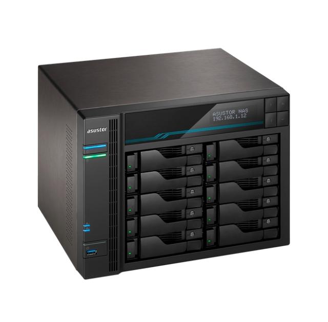 Мрежов сторидж Asustor Lockerstore Pro 10 AS7110T,10 Bay NAS, Intel Xeon Quad-Core E-2224 3.4GHz (up to 4.6GHz) , 8GB DDR4 ECC SODIMM, 2.5GbE x3, 10GbE x1, M.2 Drive Slots x 2, USB 3.2Gen2 x2, USB 3.2Gen1 x1, WOW (Wake on WAN), WOL, System Sleep Mode