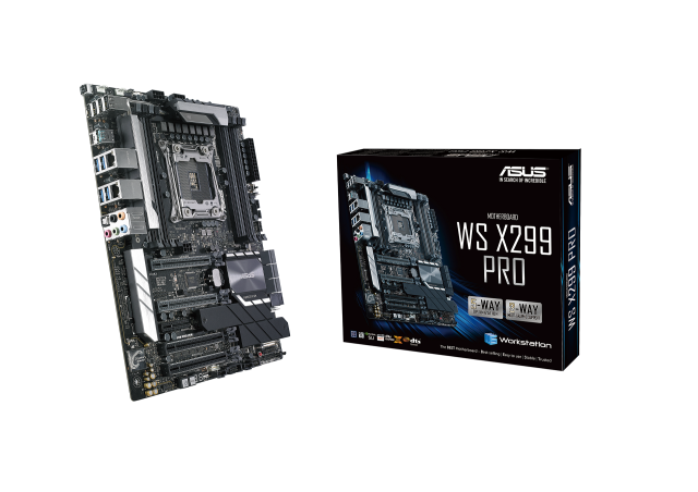 Дънна платка Asus WS X299 PRO, X299, LGA2066, 8xDDR4, (SLI&CFX), PCI-Е, 6x SATA 6Gb/s, 2x M.2, 1x U.2, 2x USB 3.1 Gen2, 4x USB 3.1 Gen1, 2x LAN1000, ATX