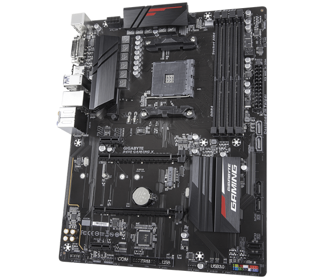 Дънна платка Gigabyte B450 Gaming X, B450, AM4, DDR4, (HDMI&DVI), (CF), PCIe, 6x SATA 6Gb/s, 1x M.2 ports, 2x USB 3.1 Gen 1, RGB Fusion,  ATX