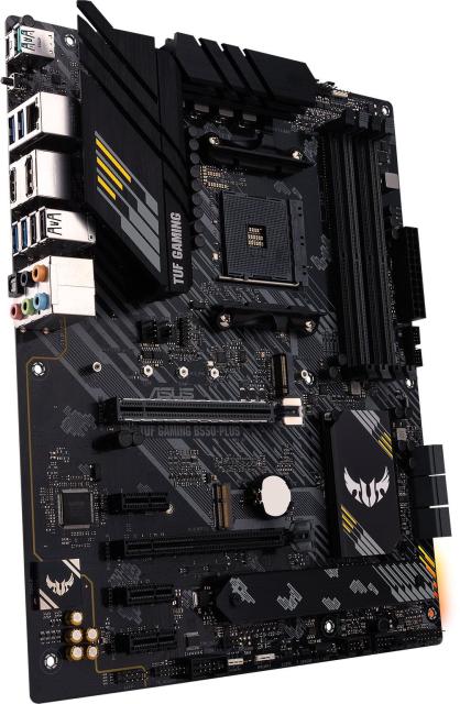 Дънна платка Asus TUF-GAMING-B550-PLUS, B550, AM4, (HDMI/DP), (CFX), PCIe 4.0, 6x SATA3 6.0 Gb/s, 2x M.2, 2x USB 3.2 Gen2, Aura Sync, ATX