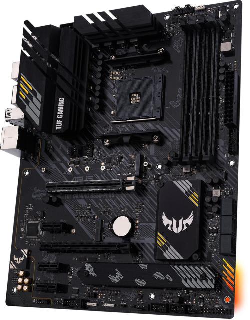 Дънна платка Asus TUF-GAMING-B550-PLUS, B550, AM4, (HDMI/DP), (CFX), PCIe 4.0, 6x SATA3 6.0 Gb/s, 2x M.2, 2x USB 3.2 Gen2, Aura Sync, ATX