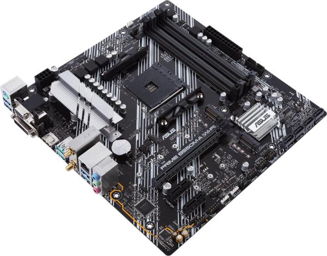 Дънна платка Asus PRIME B550M-A AC, B550, AM4, DDR4, PCI-E 4.0 (HDMI/DVI/VGA), 4x SATA 6Gb/s, Dual M.2, 2x USB 3.2 Gen 2, Bluetooth, Wi-Fi, Aura Sync, Micro ATX