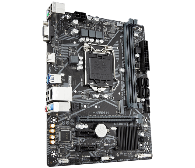 Дънна платка GIGABYTE H410M-H V3, (HDMI, D-Sub), 2 x DDR4, Socket 1200 (400 Series), Micro ATX