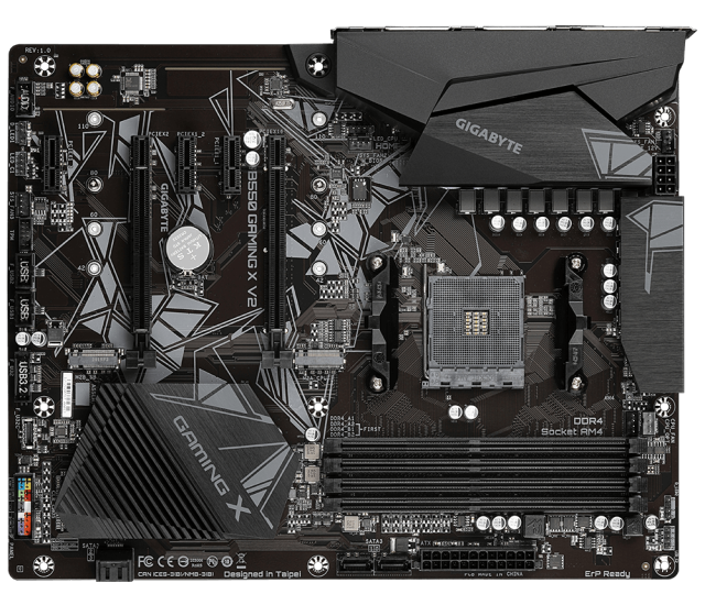 Дънна платка Gigabyte B550 GAMING X V2, AM4, B550, DDR4, PCI-E 4.0(HDMI/DVI), 4x SATA 6Gb/s, 2x M.2, 1x USB 3.2 Gen 2, RGB Fusion, V2 (rev. 1.0), ATX